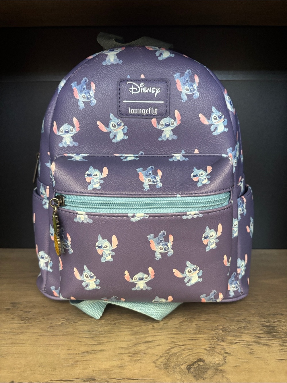 Loungefly Kids Mini Stitch Backpack in Purple with Mint Trim